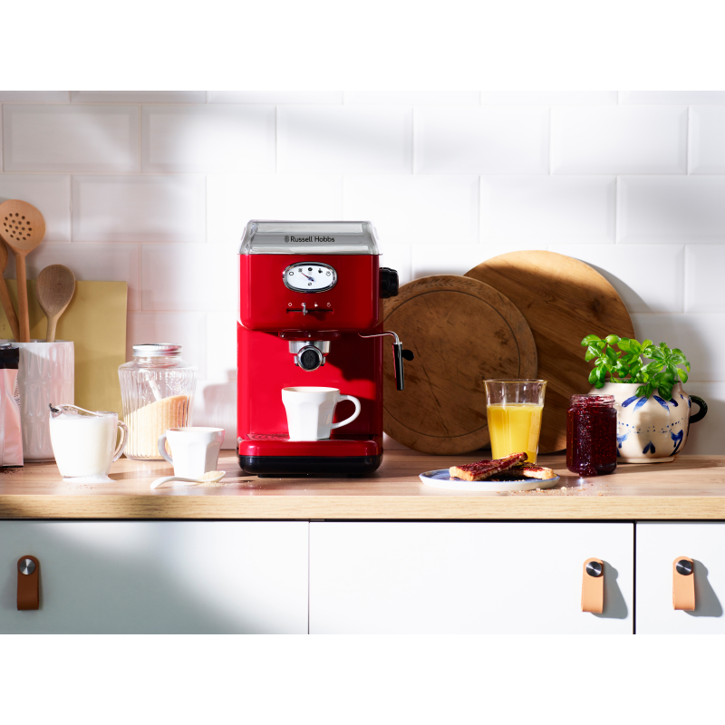 Russell Hobbs Pákový kávovar Retro Ribbon Red