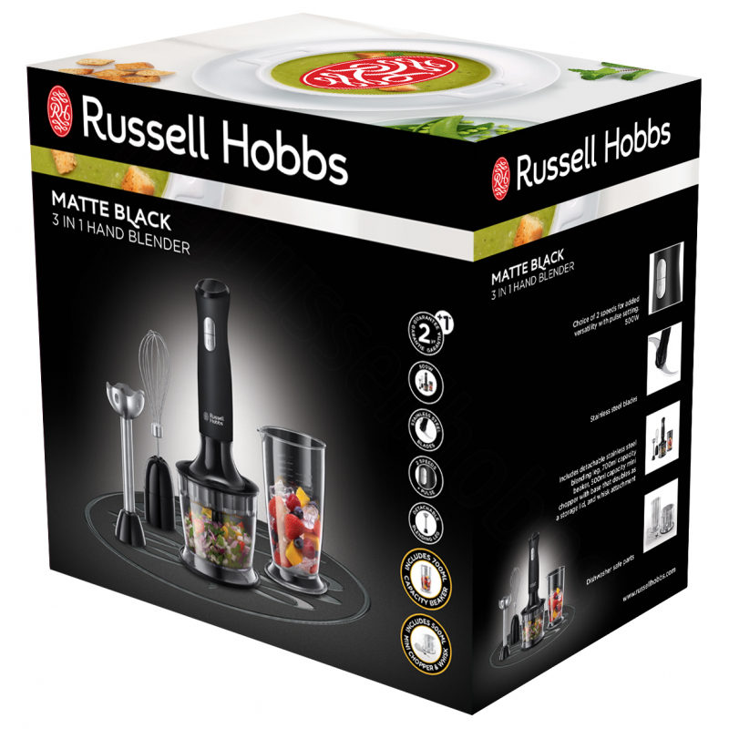 Russell Hobbs Matte Black tyčový mixér 3v1